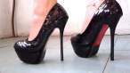 Cat Walk High Heels Pumps 15cm Black Bling-bling Red Sole.mp4_000042000.jpg
