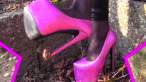 Pink High Heels walk black leggings outfit of the day summer 2014 HD.mp4_000033533.jpg